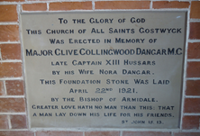 All Saints Anglican Church - Foundation Stone unknown date - Graham Wilson OAM - See Note.