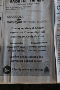 Cooloola Wesleyan Methodist Church  02-06-2019 - John Huth, Wilston, Brisbane