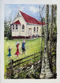 Holy Trinity Anglican Church unknown date - Copy of Original Painting By Allan Honor - Provided  14/8/24