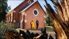 Holy Trinity Anglican Church - After Bushfire 00-01-2020 - Andrew Koubaridis - Sunday Herald Sun - 26/1/2020 - See Note