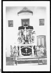 St Peter's Lutheran Church - Former - Altar dressed for harvest service 00-00-1909 - SLSA - https://collections.slsa.sa.gov.au/resource/B+46681