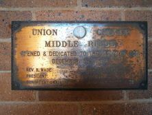 Union Church Middle Ridge - Plaque Unveiled at Re-opening 23-05-2018 - Noel Adsett