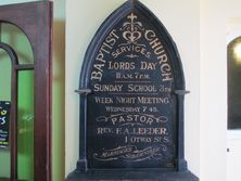 Victoria Street Baptist Church - Former - Board Inside 07-03-2017 - John Conn, Templestowe, Victoria